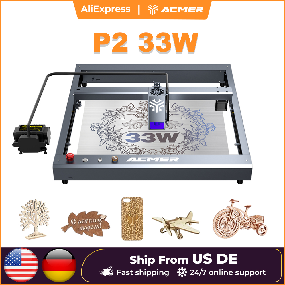 Industrial Laser Engraver For Wood - Gravador a Laser ACMER P2 33W